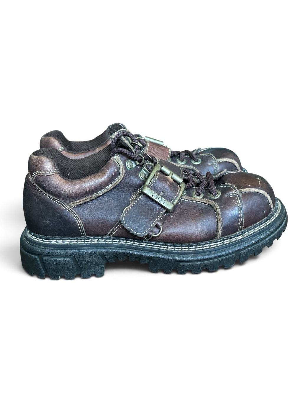 Vintage GBX Men’s Shoes Size 10 Chunky Oxford With Monk Strap Brown Leather 1990